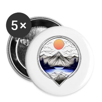 Nature - Lot de 5 petits badges (25 mm) - blanc - Devant