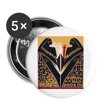 L’art du contact visuel - Lot de 5 petits badges (25 mm) - blanc - Devant