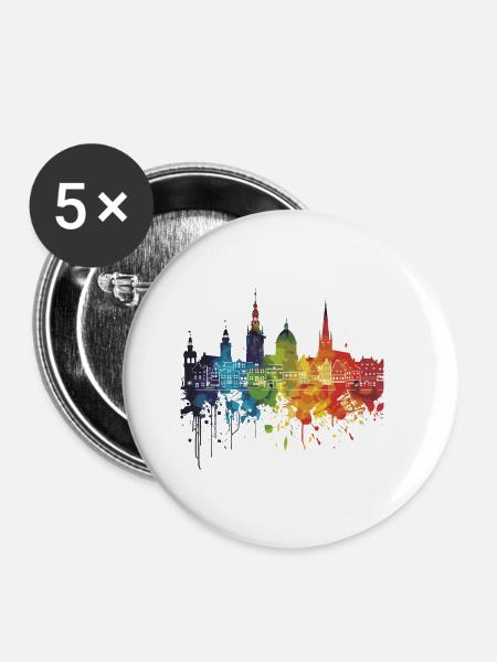 Sittard-Geleen - Buttons klein 25 mm (5er Pack) - Weiß