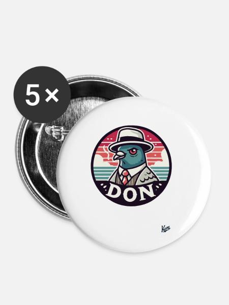 Der Don Taube - Buttons klein 25 mm (5er Pack) - Weiß