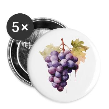 Grapes - Buttons small 1''/25 mm (5-pack) - white - Front