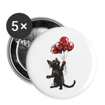 76 Jahre Geschenk 76. Geburtstag Katze - Buttons klein 25 mm (5er Pack) - Weiß - Vorne