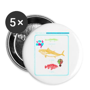 Werfen Sie Ihre Linie aus Teilen Sie die Liebe Autismus-Bewusstsein - Buttons klein 25 mm (5er Pack) - Weiß - Vorne