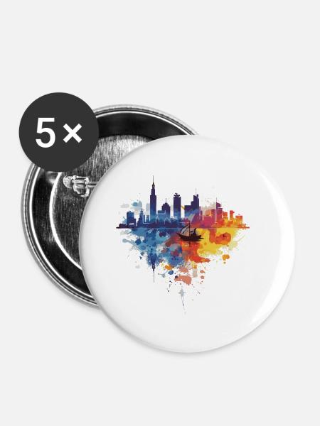Gdingen - Buttons klein 25 mm (5er Pack) - Weiß