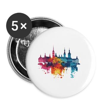 Lublin - Buttons klein 25 mm (5er Pack) - Weiß - Vorne