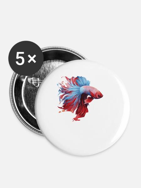 I'm Just Betta Fish - Buttons klein 25 mm (5er Pack) - Weiß
