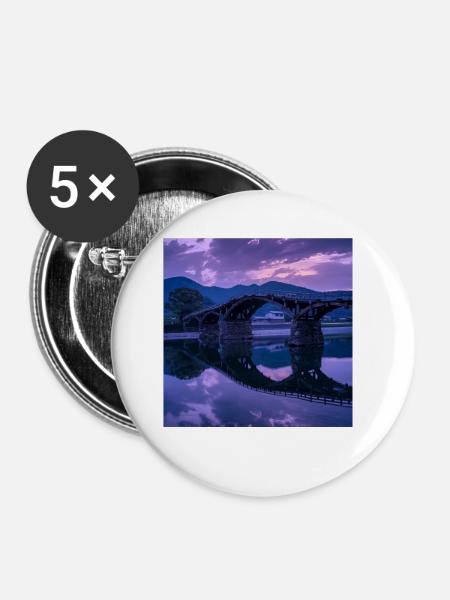 Japan - Buttons klein 25 mm (5er Pack) - Weiß