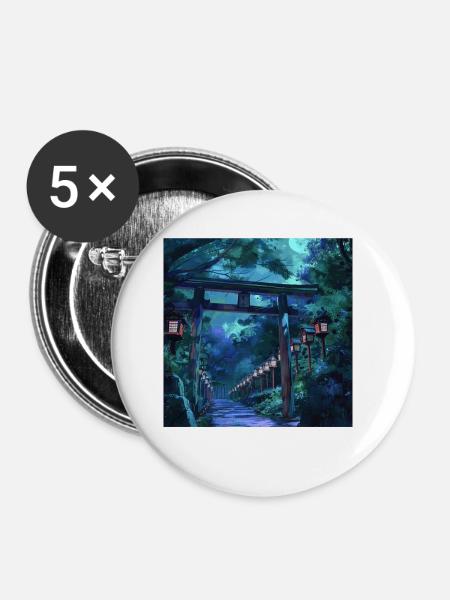 Japan - Buttons klein 25 mm (5er Pack) - Weiß