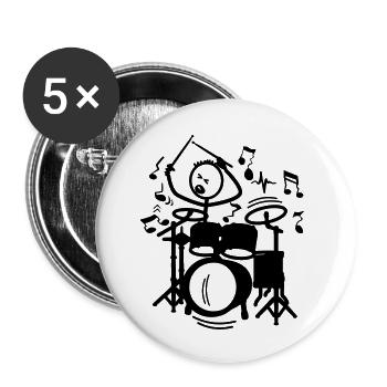 Batteur sauvage Transparent - Lot de 5 petits badges (25 mm) - blanc - Devant