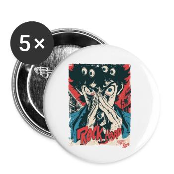Monster Eyes Rock Hard - Buttons small 1''/25 mm (5-pack) - white - Front