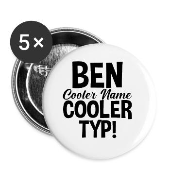 Vorname Ben - Buttons klein 25 mm (5er Pack) - Weiß - Vorne