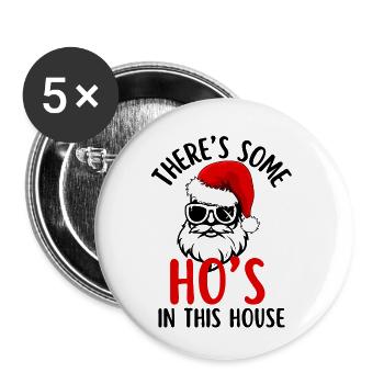 Funny Santa Christmas - Buttons small 1''/25 mm (5-pack) - white - Front