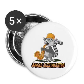 JUNGLE JAZZ MAESTRO - Buttons small 1''/25 mm (5-pack) - white - Front
