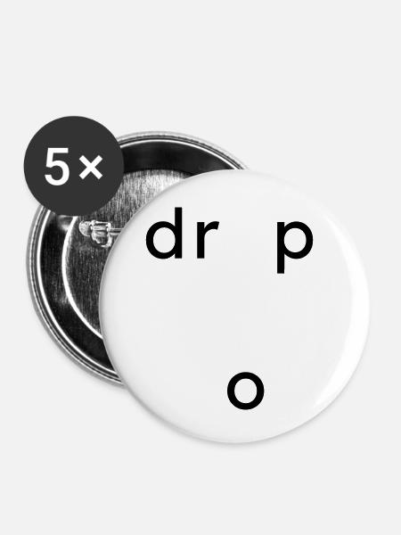 Drop Geschenk - Buttons klein 25 mm (5er Pack) - Weiß