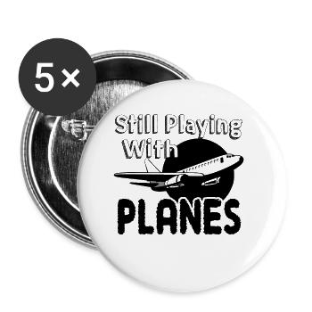 Airline Pilots Still Playing With Planes - Buttons small 1''/25 mm (5-pack) - white - Front