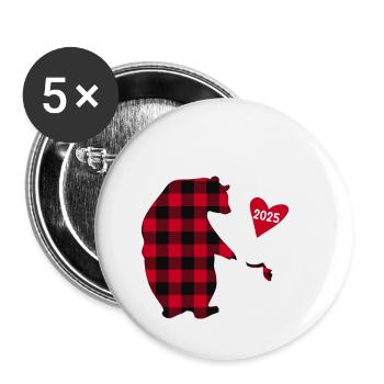 Großer Bruder Bär 2025 - Buttons klein 25 mm (5er Pack) - Weiß - Vorne