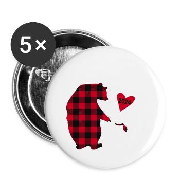 Grande Sœur Ours 2024 - Lot de 5 petits badges (25 mm) - blanc - Devant