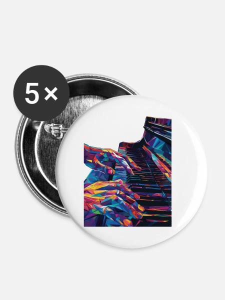 Klavier - Buttons klein 25 mm (5er Pack) - Weiß