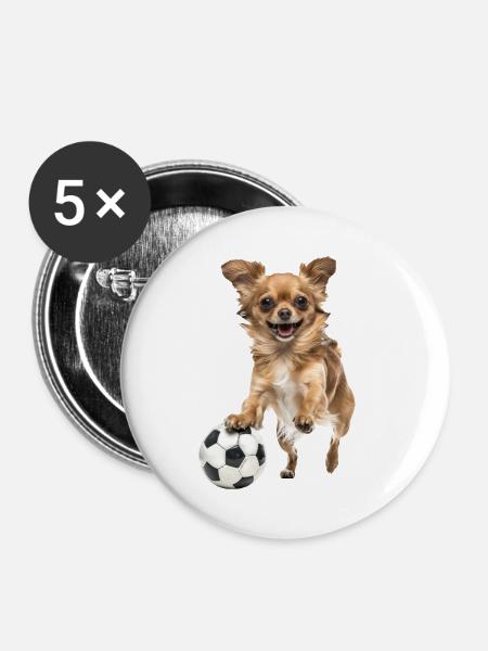 Chihuahua - Buttons klein 25 mm (5er Pack) - Weiß