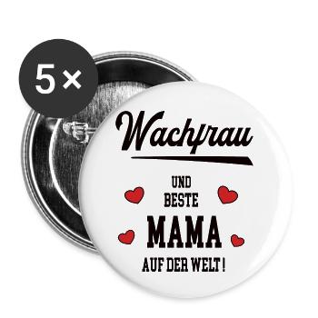 Mama Wachfrau Muttertag Geburtstag Beste Mutter - Buttons klein 25 mm (5er Pack) - Weiß - Vorne