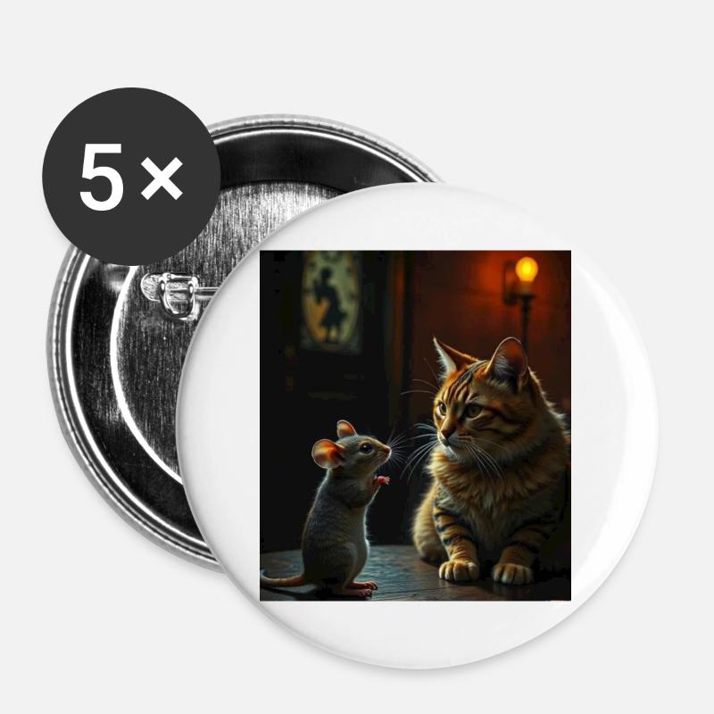 Didimaus69 - Buttons klein 25 mm (5er Pack) - Weiß