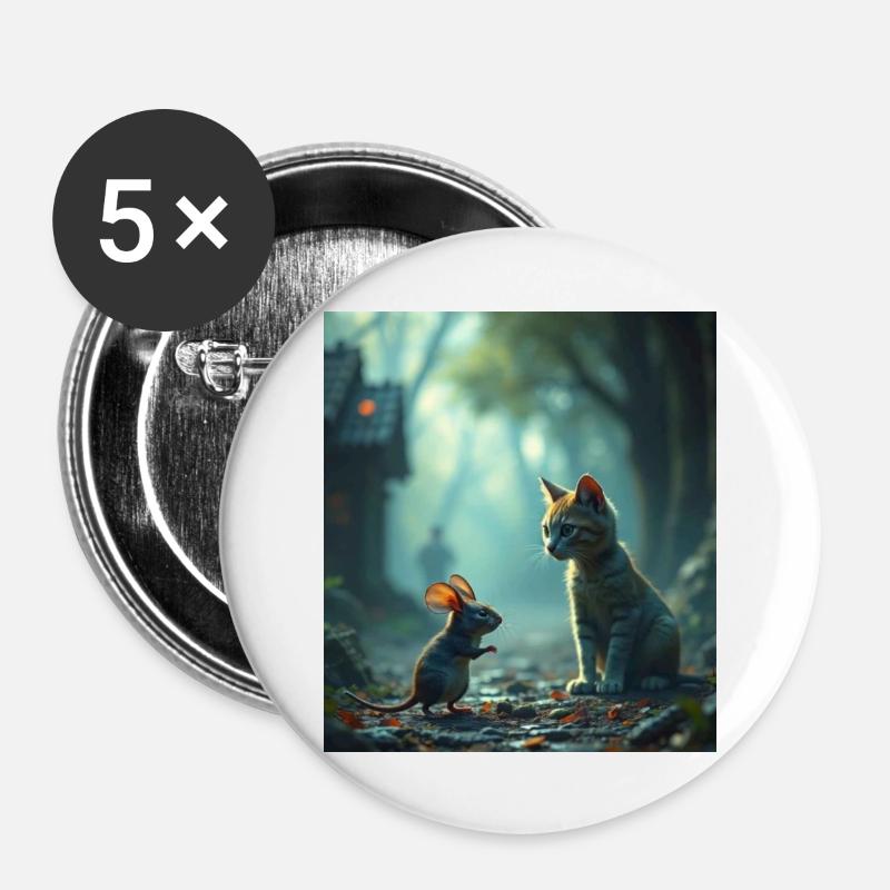 Didimaus69 - Buttons klein 25 mm (5er Pack) - Weiß
