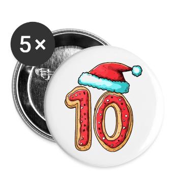 10 Number Christmas Cookie - Buttons small 1''/25 mm (5-pack) - white - Front