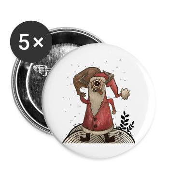 Funny Santa Claus Monster - Buttons small 1''/25 mm (5-pack) - white - Front