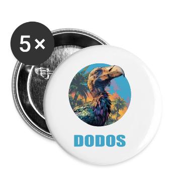 Dodos Dodo - Lot de 5 petits badges (25 mm) - blanc - Devant