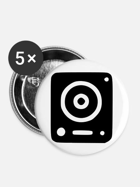 Musik-Lautsprecher - Buttons klein 25 mm (5er Pack) - Weiß
