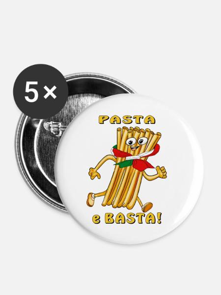 Pasta e Basta - Buttons klein 25 mm (5er Pack) - Weiß