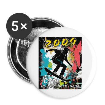 2009 SKAETER Born in the best year - Buttons small 1''/25 mm (5-pack) - white - Front