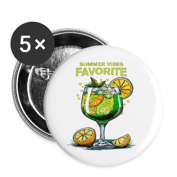 DRINK SPRITZ SUMMER VIBES FAVORITE - Buttons small 1''/25 mm (5-pack) - white - Front
