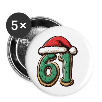 61 Number Christmas Cookie - Buttons small 1''/25 mm (5-pack) - white - Front