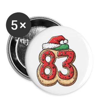 83 Number Christmas Cookie - Buttons small 1''/25 mm (5-pack) - white - Front