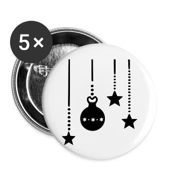 Accrocher des décorations de Noël - Lot de 5 petits badges (25 mm) - blanc - Devant