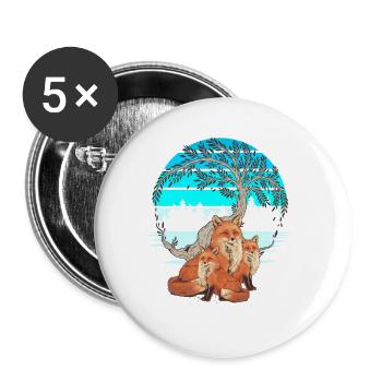 Fuchs Füchse Natur Naturliebhaber Kinder Kind - Buttons klein 25 mm (5er Pack) - Weiß - Vorne