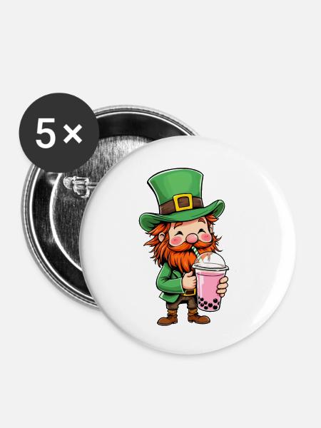 Kobold Bubble Tea - Buttons klein 25 mm (5er Pack) - Weiß