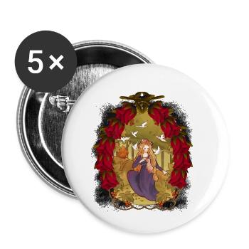 Kind Kinder Märchen Märchenfigur Christmas - Buttons klein 25 mm (5er Pack) - Weiß - Vorne
