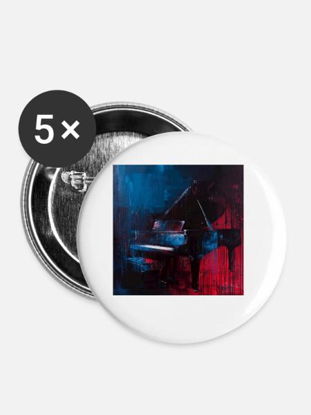 Klavier - Buttons klein 25 mm (5er Pack) - Weiß