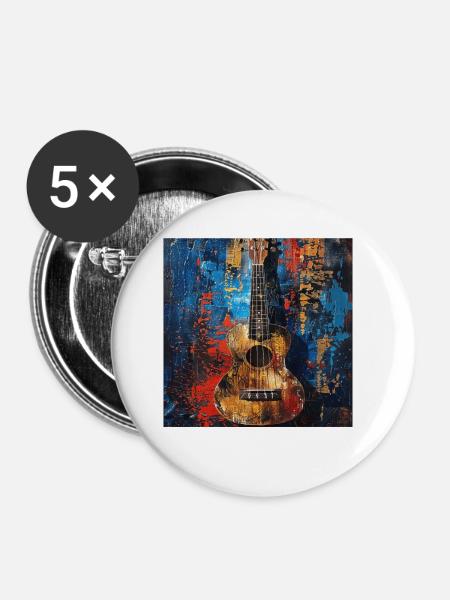 Ukulele - Buttons klein 25 mm (5er Pack) - Weiß