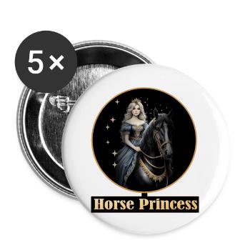 Pferdeprinzessin mit Sternenpracht - Buttons klein 25 mm (5er Pack) - Weiß - Vorne