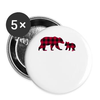 Mama Bear - Buttons klein 25 mm (5er Pack) - Weiß - Vorne