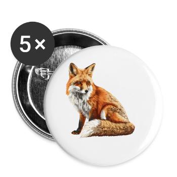 Füchse Fuchs - Buttons klein 25 mm (5er Pack) - Weiß - Vorne