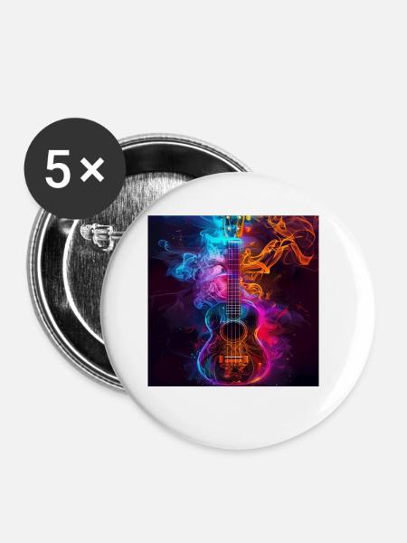 Ukulele - Buttons klein 25 mm (5er Pack) - Weiß