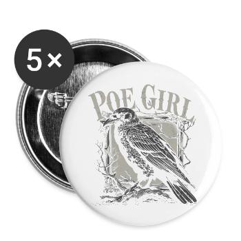 For Poe lovers - Buttons small 1''/25 mm (5-pack) - white - Front