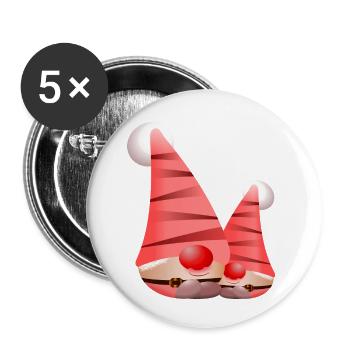 Gnome - Buttons klein 25 mm (5er Pack) - Weiß - Vorne