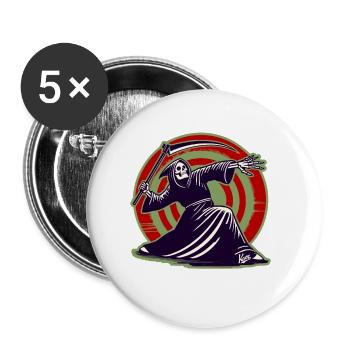 Sport is murder, Grim Reaper throws the scythe - Buttons small 1''/25 mm (5-pack) - white - Front