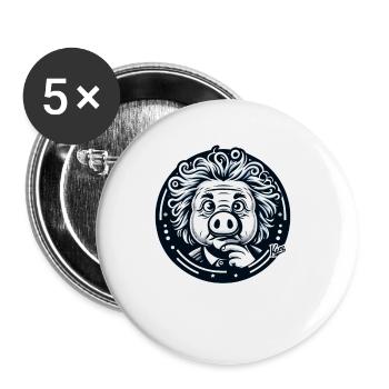 Albert Schweinstein the genius - Buttons small 1''/25 mm (5-pack) - white - Front