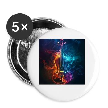 Violine - Buttons klein 25 mm (5er Pack) - Weiß - Vorne